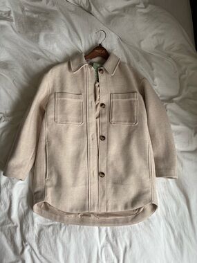 H&M Cream Button-Up Pocket Coat